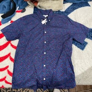 Gap button up floral shirt blue